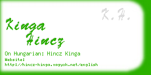 kinga hincz business card